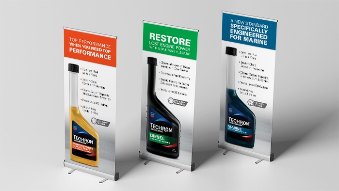 Techron Bottle Vert Banners