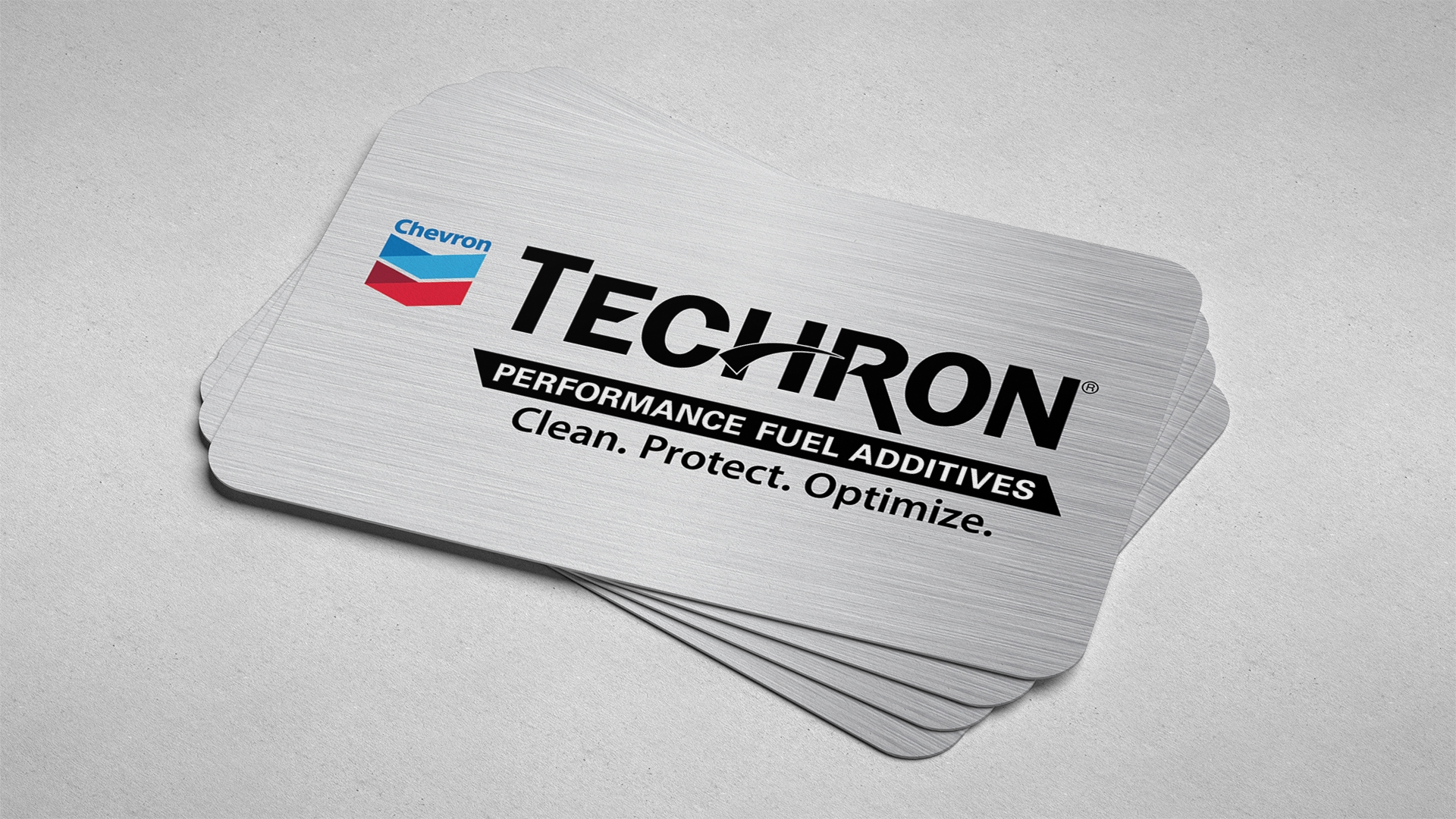Techron Logo, Descriptor & Positioning on a business card