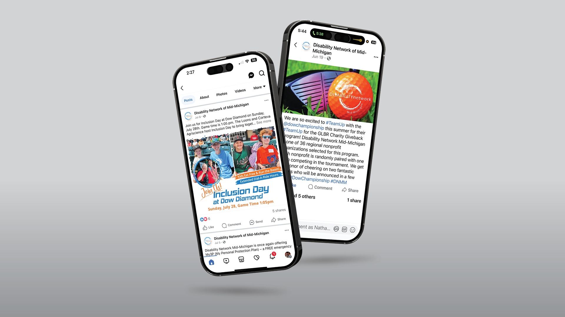 Facebook posts shown on mobile screen